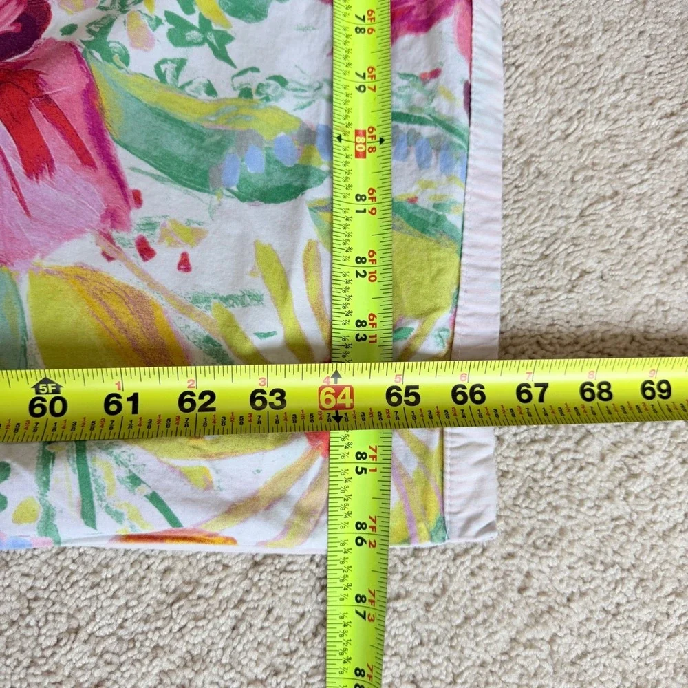 Opalhouse Twin Duvet Cover Pink Yellow Floral Reversible Stripe 100% Cotton Boho